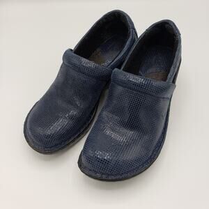 B.O.C. Peggy casual comfort clogs blue patent leather woman's size 6.5